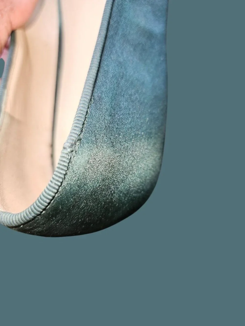 Tory Burch Green Satin Delphine T Logo Embellished Ballet Flats Size 8M